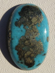 Morenci Turquoise Cabochon with Pyrite