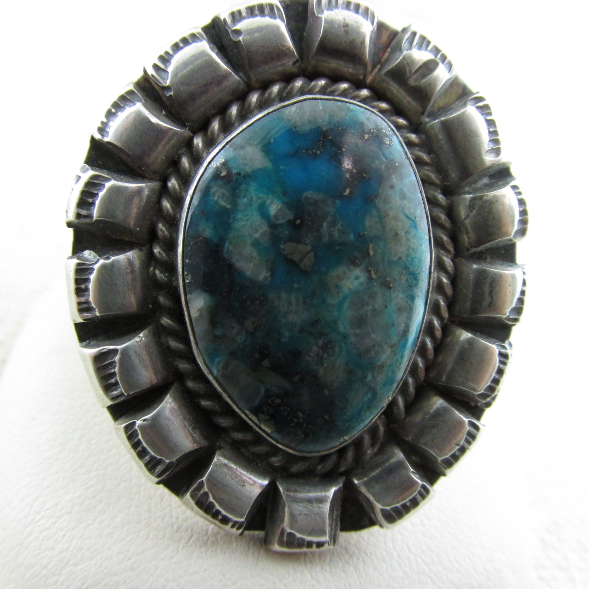 Blue Turquoise and Pyrite Ring