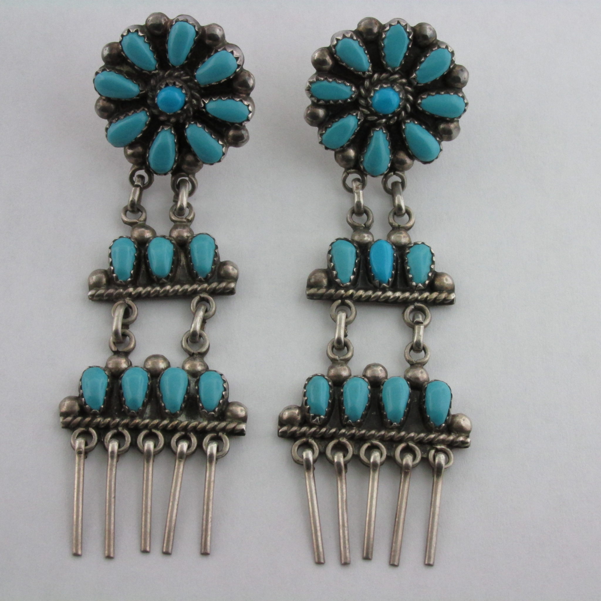 Zuni Turquoise Chandelier Earrings