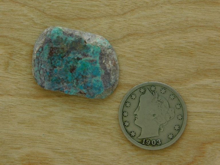 Rear Bisbee Turquoise Slab 22 carats