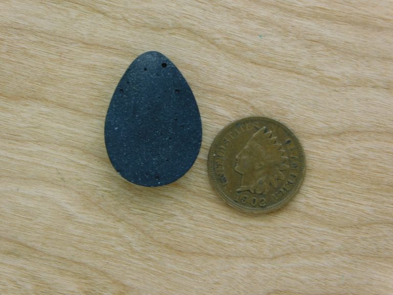 Rear Teardrop Bisbee Turquoise Cabochon with web